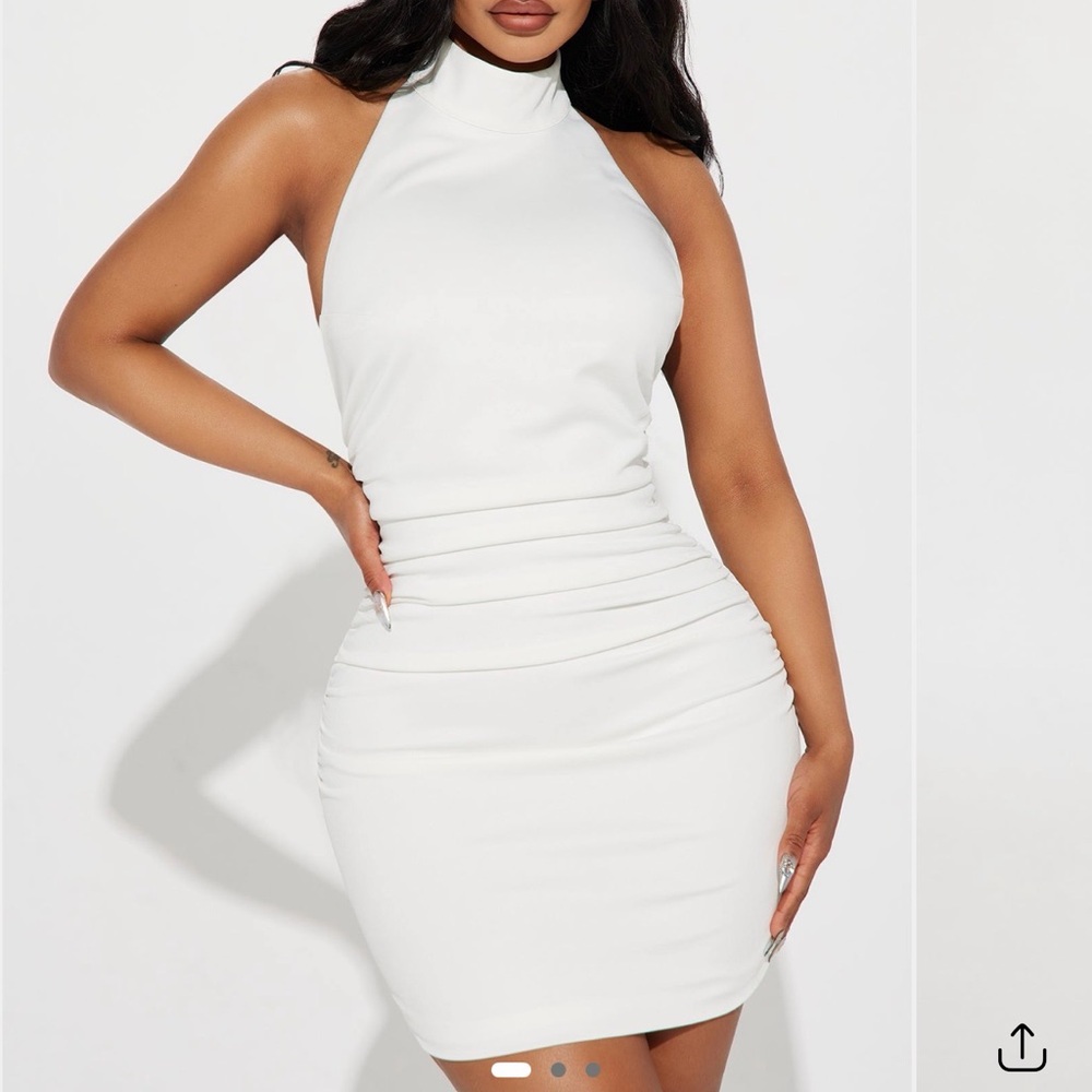 Fashion Nova White Halter Dress